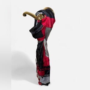 Geometric Red, Black & Gray Lightweight Scarf 100% silk